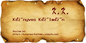 Könyves Kálmán névjegykártya