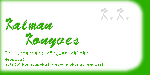kalman konyves business card
