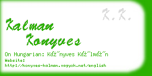 kalman konyves business card